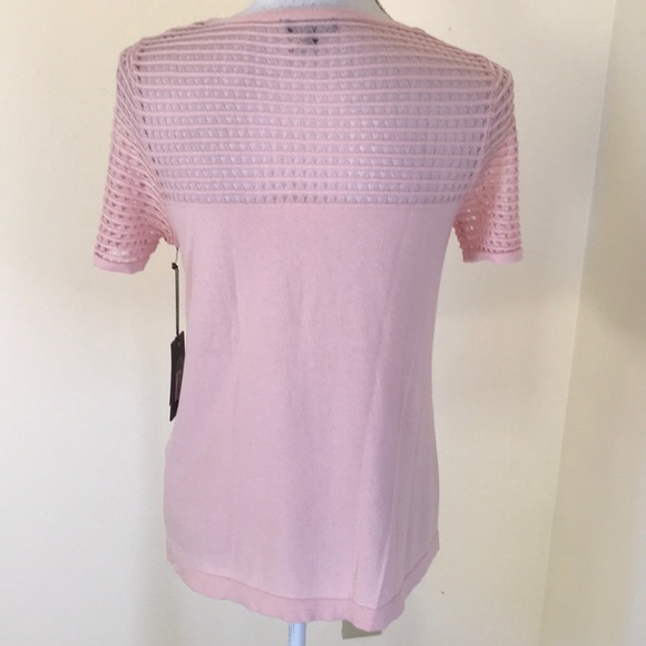 NWT! VINCE CAMUTO size XS taffy pink short sleeve crew top - Picture 4 of 9